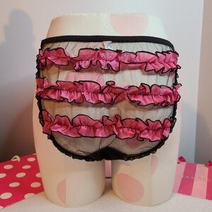 VTG Victoria's Secret Ruffle Bum Sissy String Bikini Panty Size M